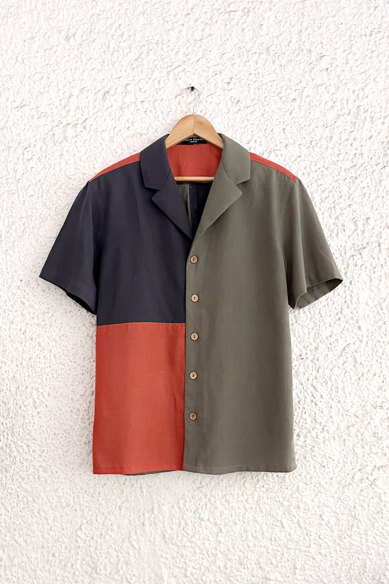 Men's Colour Blocked Shirt - Molten Rock