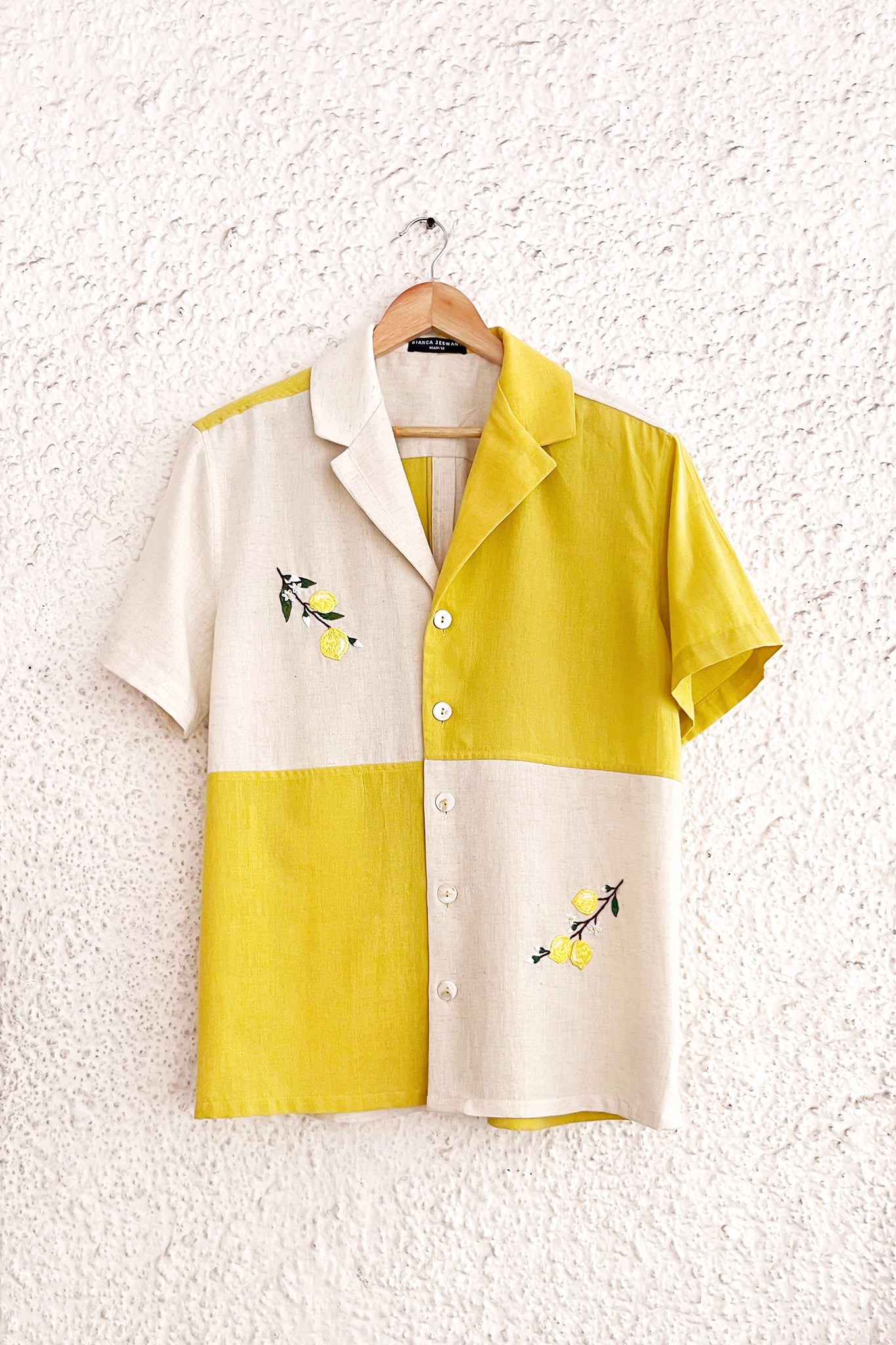 Men's Checkerboard Shirt - Limoncello