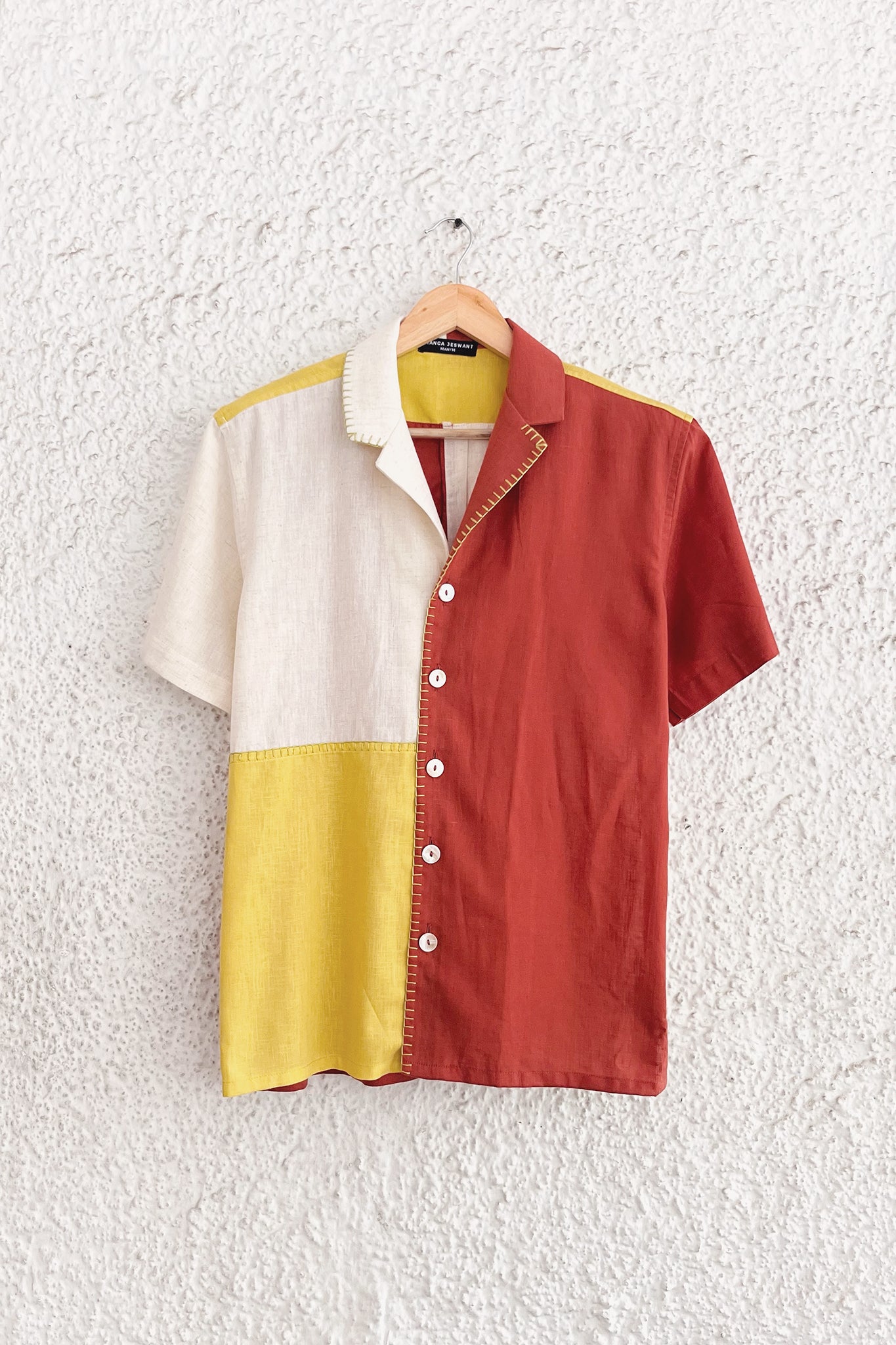 Men's Colour Blocked Shirt - Earthy Palette