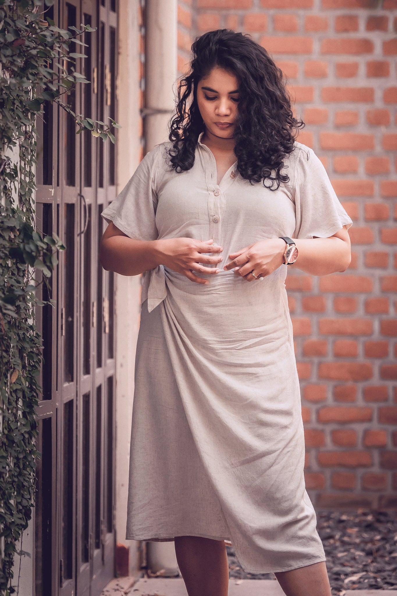 Sarong Shirt Dress - Off White